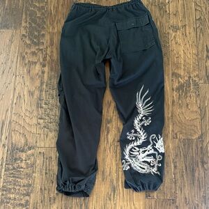 Maharishi Black Original Snopants with Dragon Embroidery